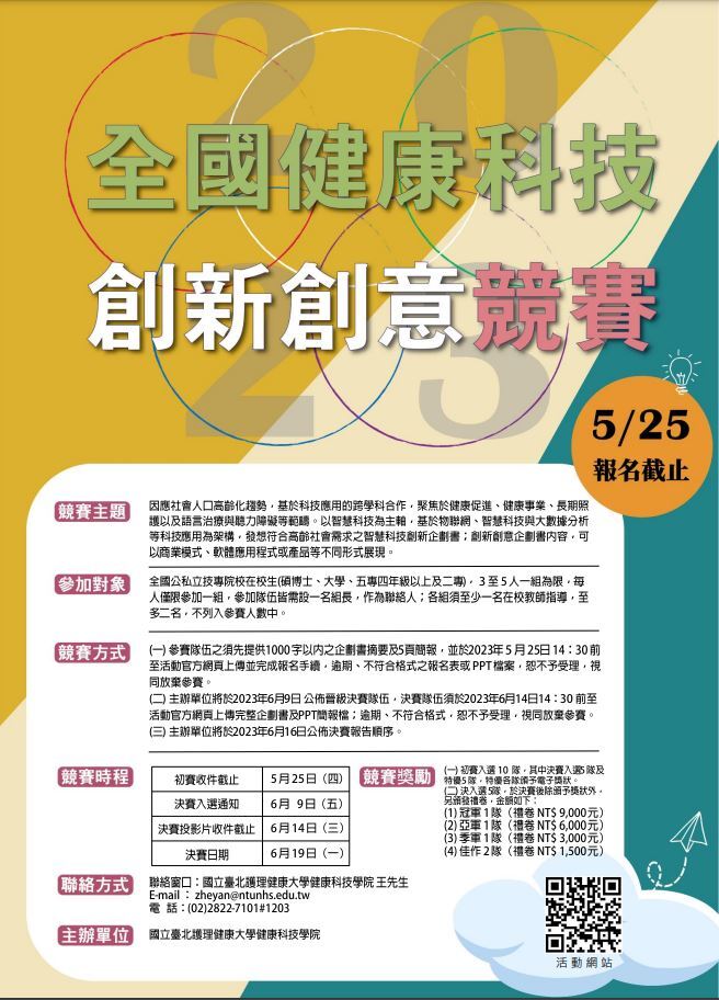 全國健康科技創新創意競賽海報